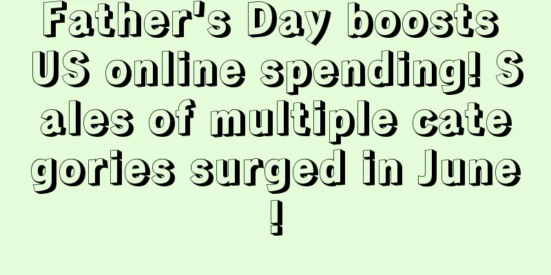 Father's Day boosts US online spending! Sales of multiple categories surged in June!