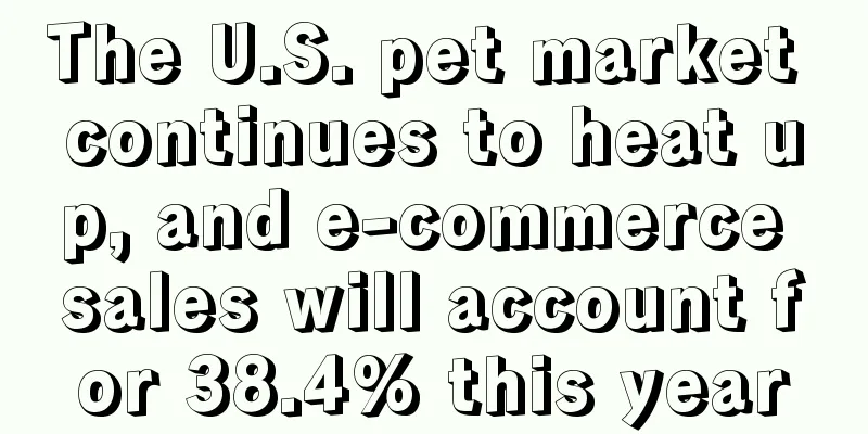 The U.S. pet market continues to heat up, and e-commerce sales will account for 38.4% this year