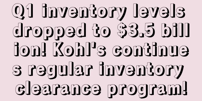 Q1 inventory levels dropped to $3.5 billion! Kohl's continues regular inventory clearance program!