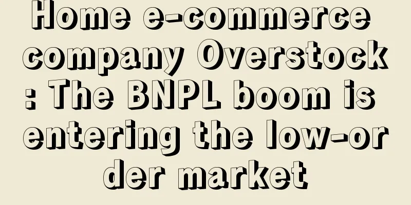 Home e-commerce company Overstock: The BNPL boom is entering the low-order market