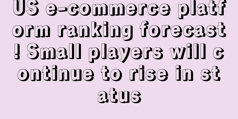US e-commerce platform ranking forecast! Small players will continue to rise in status