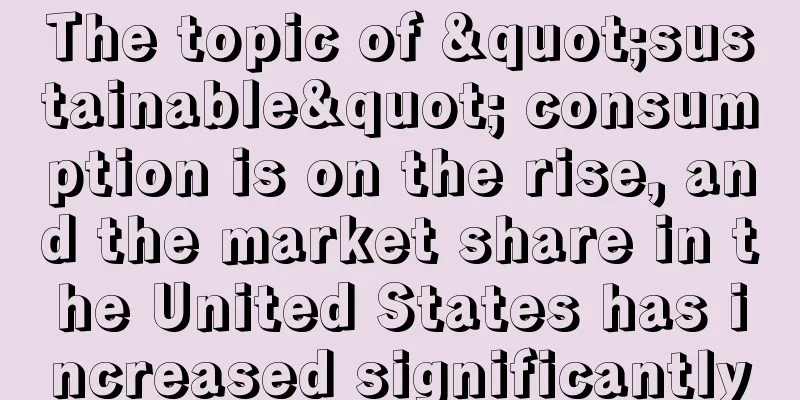 The topic of "sustainable" consumption is on the rise, and the market share in the United States has increased significantly