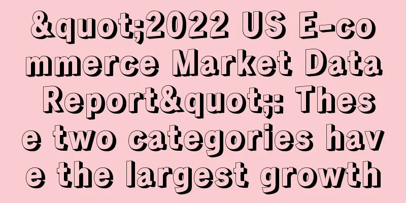 "2022 US E-commerce Market Data Report": These two categories have the largest growth