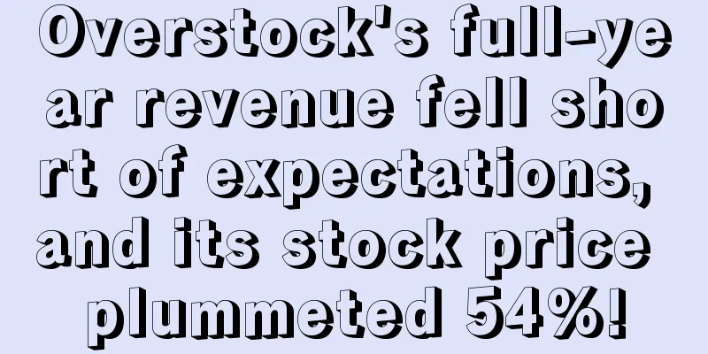 Overstock's full-year revenue fell short of expectations, and its stock price plummeted 54%!