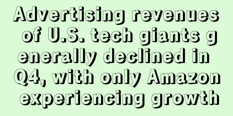 Advertising revenues of U.S. tech giants generally declined in Q4, with only Amazon experiencing growth