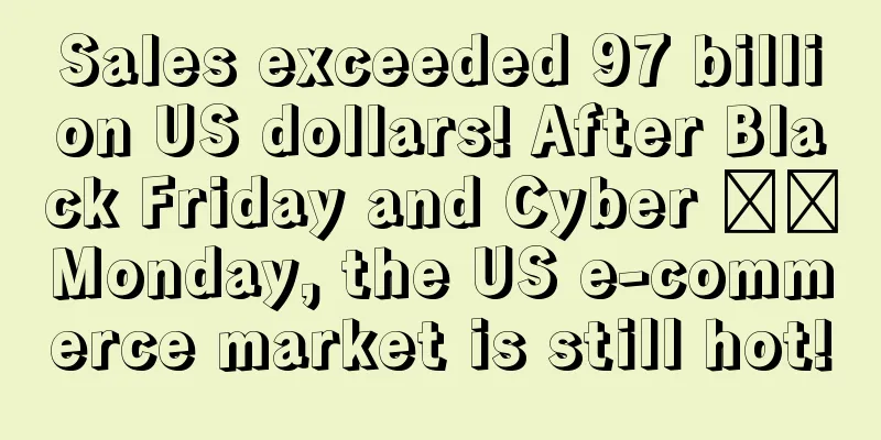 Sales exceeded 97 billion US dollars! After Black Friday and Cyber ​​Monday, the US e-commerce market is still hot!