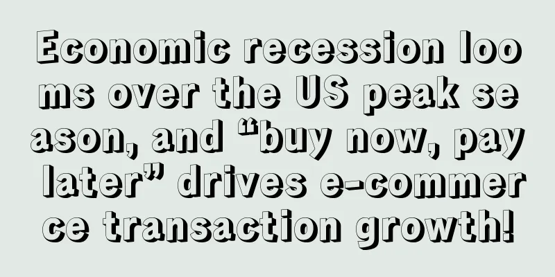 Economic recession looms over the US peak season, and “buy now, pay later” drives e-commerce transaction growth!