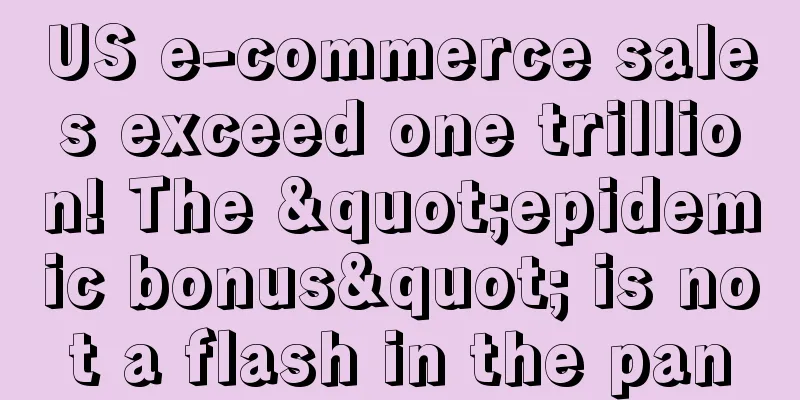 US e-commerce sales exceed one trillion! The "epidemic bonus" is not a flash in the pan