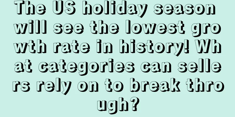 The US holiday season will see the lowest growth rate in history! What categories can sellers rely on to break through?