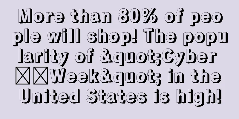 More than 80% of people will shop! The popularity of "Cyber ​​Week" in the United States is high!