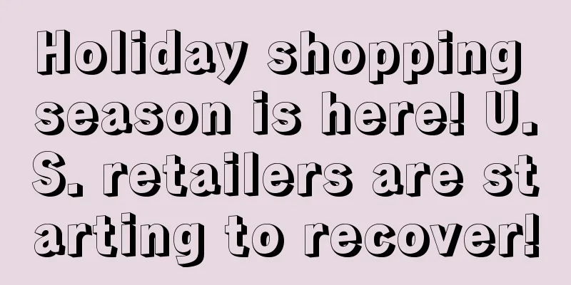 Holiday shopping season is here! U.S. retailers are starting to recover!