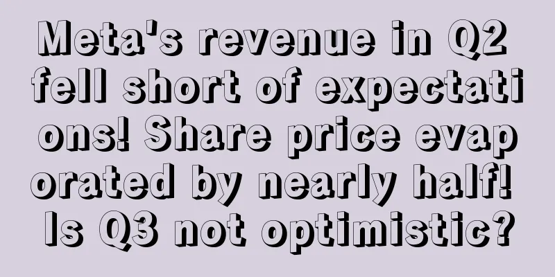 Meta's revenue in Q2 fell short of expectations! Share price evaporated by nearly half! Is Q3 not optimistic?