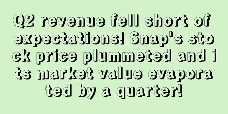 Q2 revenue fell short of expectations! Snap's stock price plummeted and its market value evaporated by a quarter!