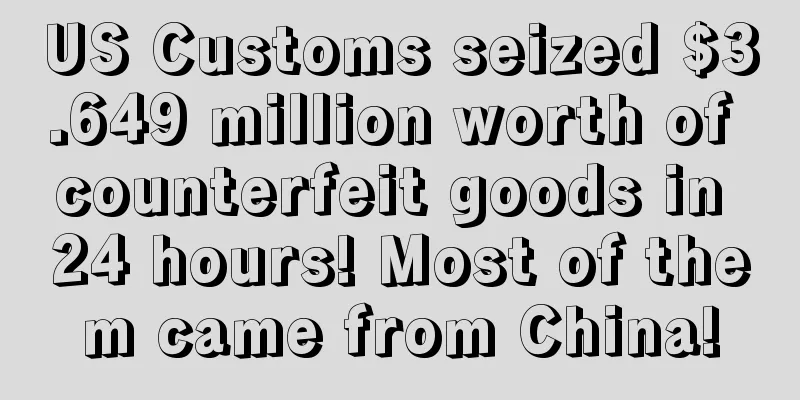 US Customs seized $3.649 million worth of counterfeit goods in 24 hours! Most of them came from China!