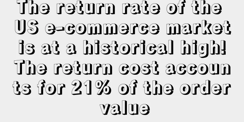 The return rate of the US e-commerce market is at a historical high! The return cost accounts for 21% of the order value