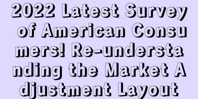 2022 Latest Survey of American Consumers! Re-understanding the Market Adjustment Layout