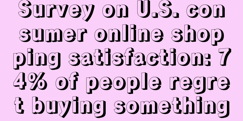 Survey on U.S. consumer online shopping satisfaction: 74% of people regret buying something