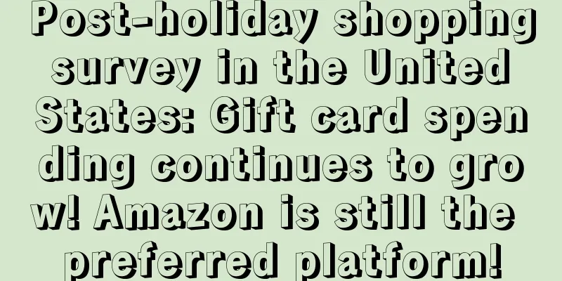 Post-holiday shopping survey in the United States: Gift card spending continues to grow! Amazon is still the preferred platform!