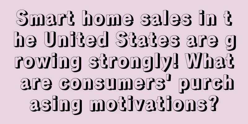 Smart home sales in the United States are growing strongly! What are consumers' purchasing motivations?