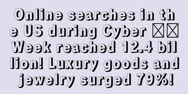 Online searches in the US during Cyber ​​Week reached 12.4 billion! Luxury goods and jewelry surged 79%!