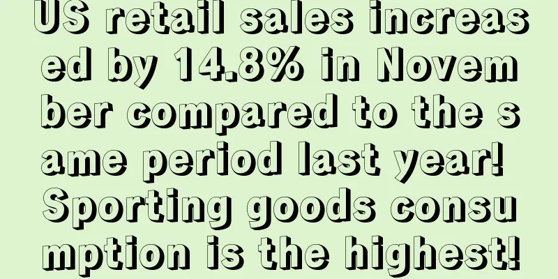 US retail sales increased by 14.8% in November compared to the same period last year! Sporting goods consumption is the highest!