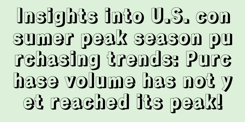 Insights into U.S. consumer peak season purchasing trends: Purchase volume has not yet reached its peak!