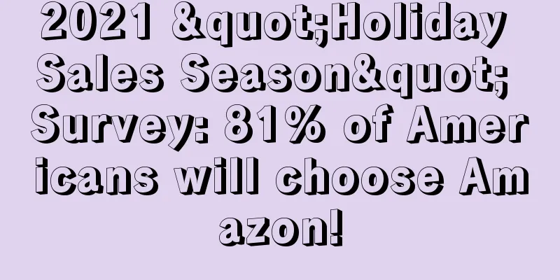 2021 "Holiday Sales Season" Survey: 81% of Americans will choose Amazon!