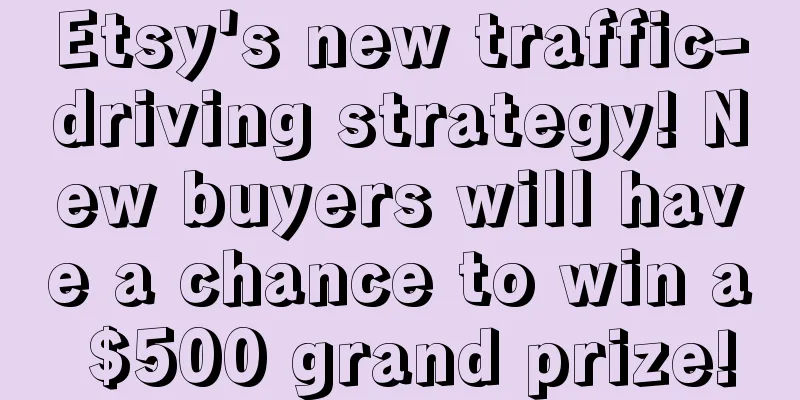 Etsy's new traffic-driving strategy! New buyers will have a chance to win a $500 grand prize!
