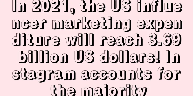 In 2021, the US influencer marketing expenditure will reach 3.69 billion US dollars! Instagram accounts for the majority