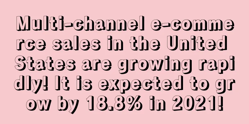 Multi-channel e-commerce sales in the United States are growing rapidly! It is expected to grow by 18.8% in 2021!