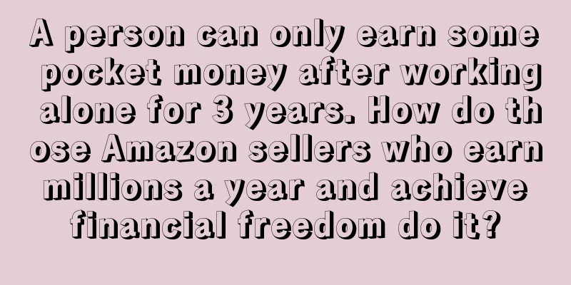 A person can only earn some pocket money after working alone for 3 years. How do those Amazon sellers who earn millions a year and achieve financial freedom do it?