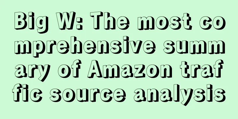Big W: The most comprehensive summary of Amazon traffic source analysis
