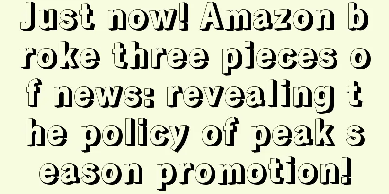 Just now! Amazon broke three pieces of news: revealing the policy of peak season promotion!