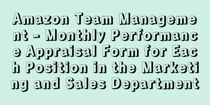 Amazon Team Management - Monthly Performance Appraisal Form for Each Position in the Marketing and Sales Department