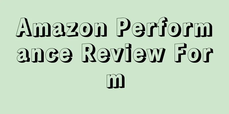 Amazon Performance Review Form