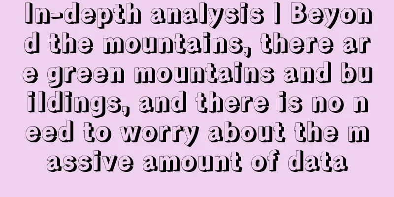 In-depth analysis | Beyond the mountains, there are green mountains and buildings, and there is no need to worry about the massive amount of data