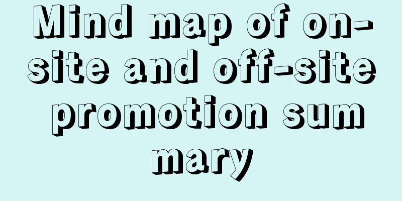 Mind map of on-site and off-site promotion summary