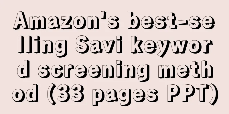 Amazon's best-selling Savi keyword screening method (33 pages PPT)