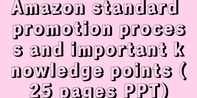 Amazon standard promotion process and important knowledge points (25 pages PPT)