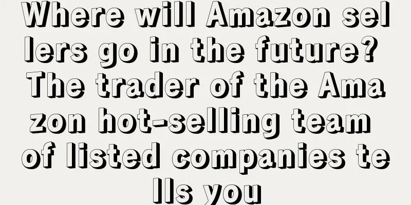 Where will Amazon sellers go in the future? The trader of the Amazon hot-selling team of listed companies tells you