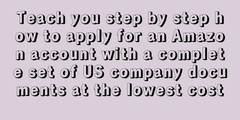 Teach you step by step how to apply for an Amazon account with a complete set of US company documents at the lowest cost