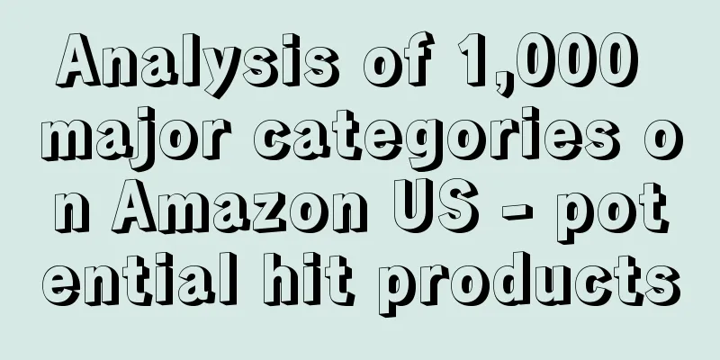Analysis of 1,000 major categories on Amazon US - potential hit products