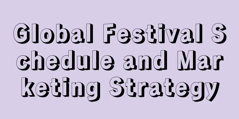 Global Festival Schedule and Marketing Strategy